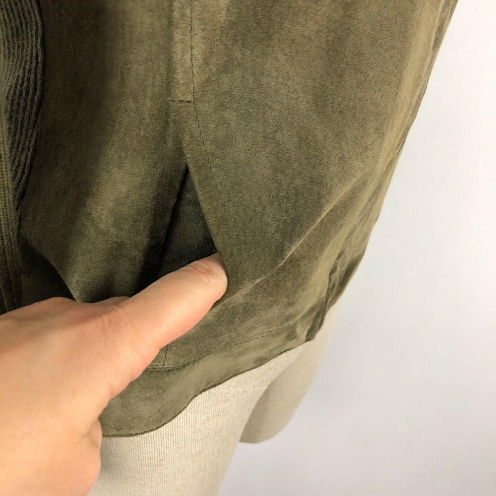 Pendleton Green Leather Merino Wool Petite Small - Picture 4 of 8